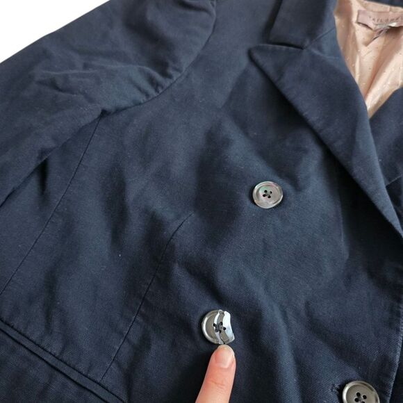 Rebecca Taylor Midnight Navy Double-Breasted Blazer 4 - Picture 7 of 7